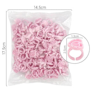 Heart Shape Glue Rings 100 PCS Akinolashes